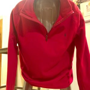 Polo quarter zip thin red fleece